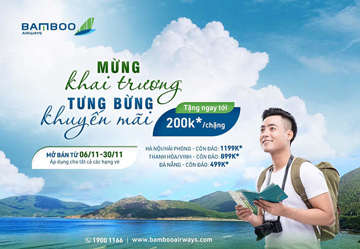 Bamboo Airways tưng bừng khai trương 2 đường bay mới từ Thanh Hóa và Đà Nẵng tới Côn Đảo từ 18/11